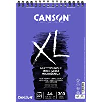 Bloc Dibujo Acuarela Canson Xl Mix Media Grano Medio Din A4 Microperforado Espiral 21x29-7 Cm 30 Hojas 300 Gr